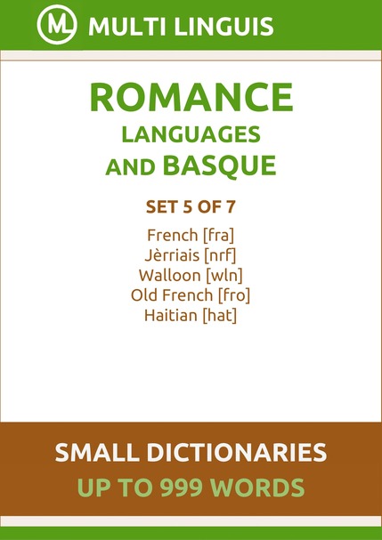 Romance Languages and Basque Language (Small Dictionaries, Set 5 of 7) - Please scroll the page down!